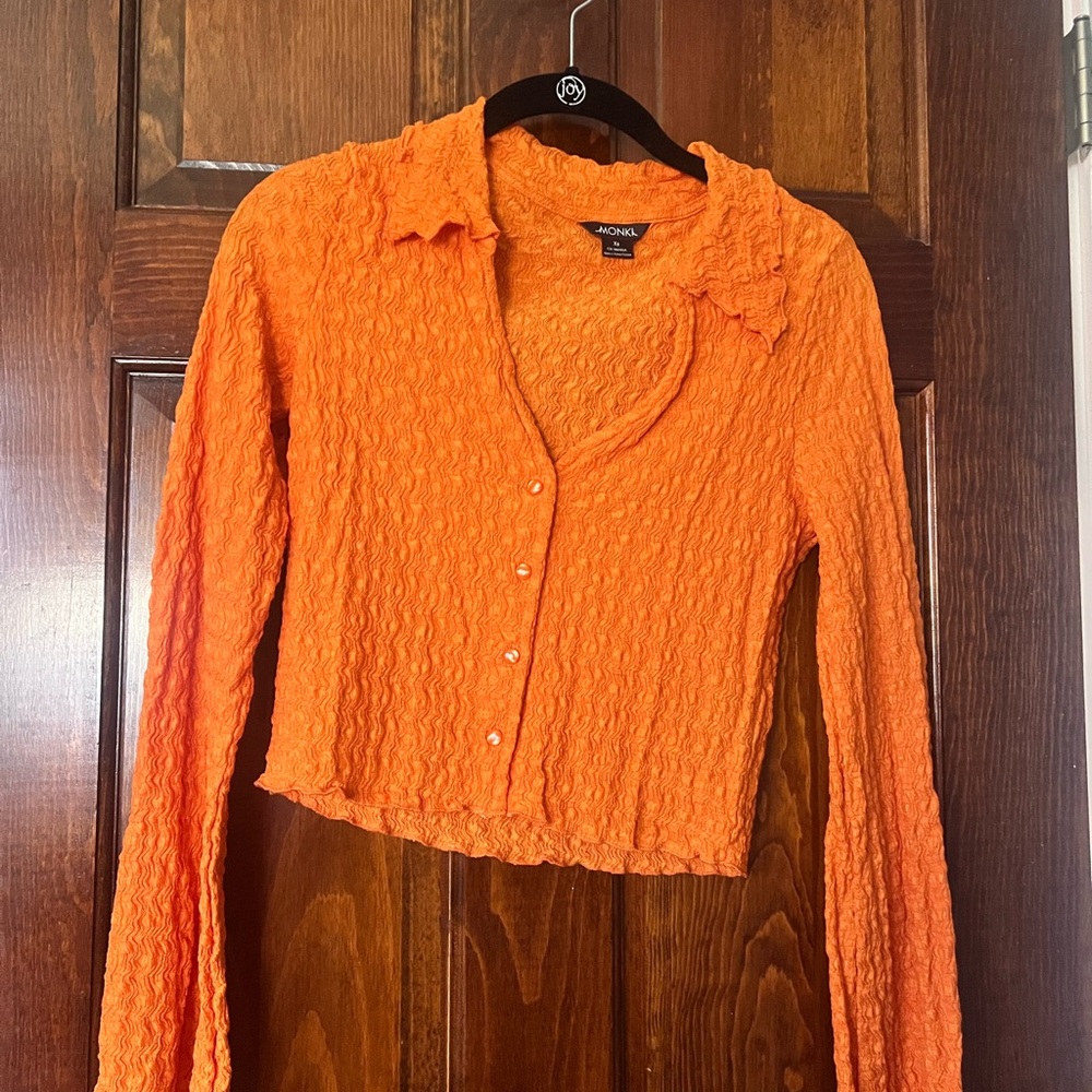 NWOT ASOS orange top with collar
